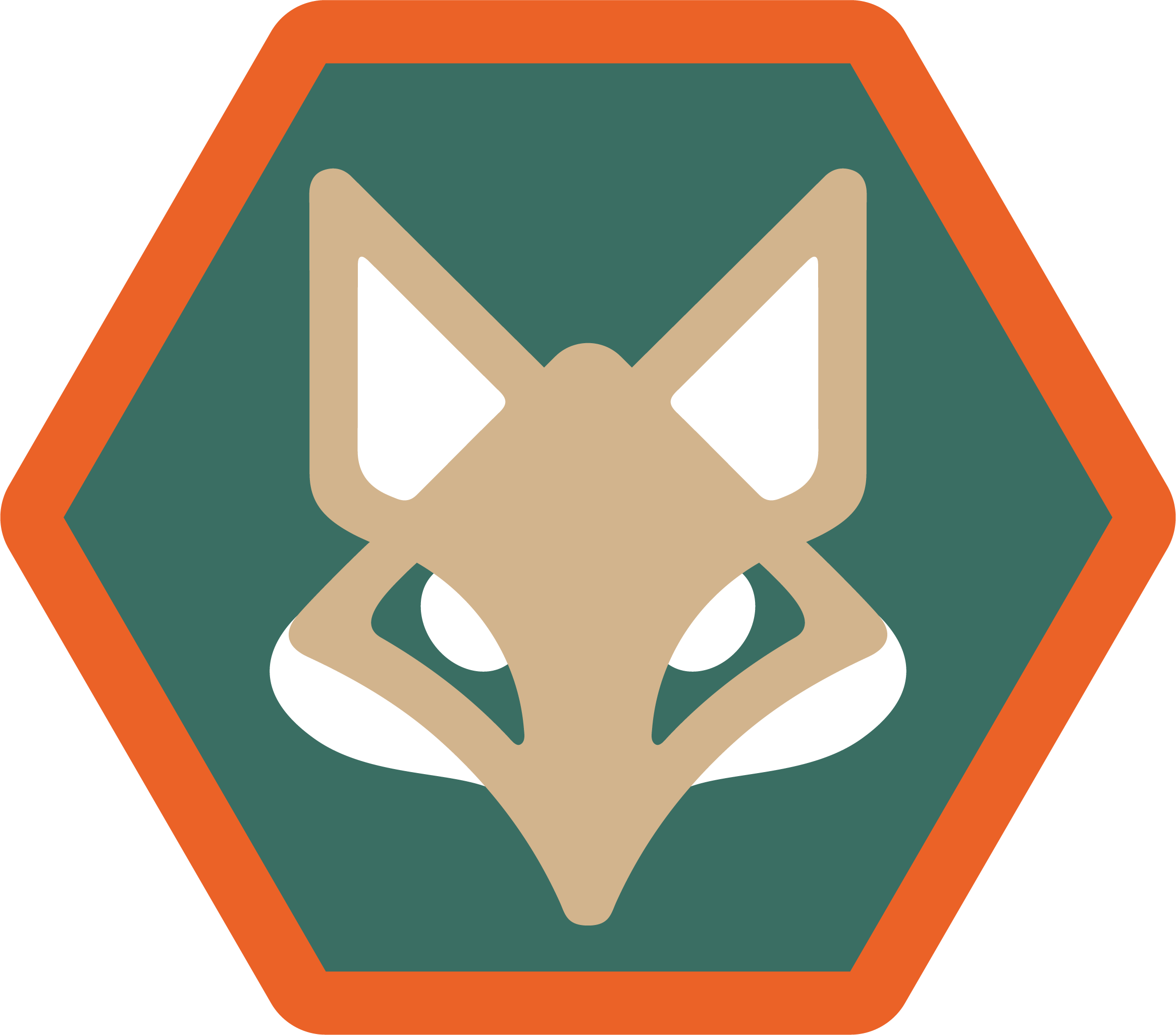 an illustrated fox in a hexagon, the logo of the event